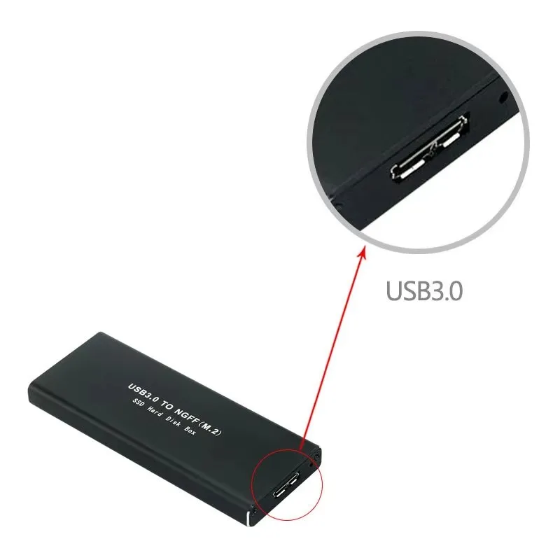 External Hard Drive Case NGFF M.2 Solid State 5Gbps SSD Cooling Metal USB3.0 PC for 2230/2242/2260/2280 Mobile HDD Enclosure MN01