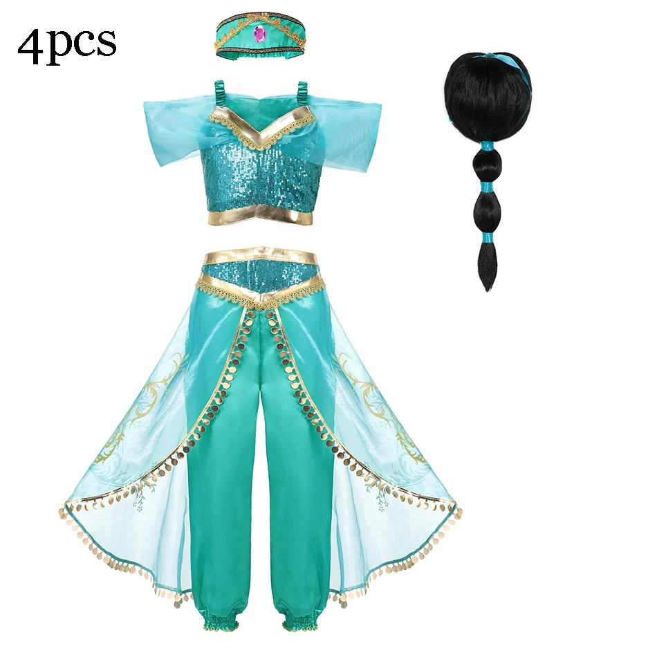thumbnail image 1 of Disfraz de princesa Disney para niña, lámpara mágica de Jasmine Aladdín, ropa de fiesta de Carnaval y Halloween, Vestidos para niños pequeños, Cosplay de cumpleaños, 1 of 5