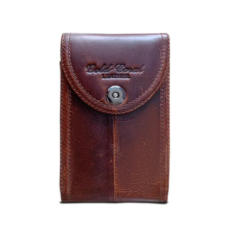 High Quality Men Genuine Leather Cell/Mobile Phone Case Cover Skin Belt Casual Hip Bum Real Cowhide Waist Pack Purse Fanny Bag