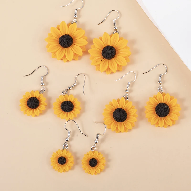 Boucles d'oreilles Tournesol - Bijoux fantaisie éclatants