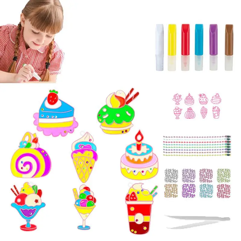 

DIY Crystal Paint Arts And Crafts Set Christmas Bake Free Glue Crystal Glue DIY Colored Pendant Halloween Children's Gift