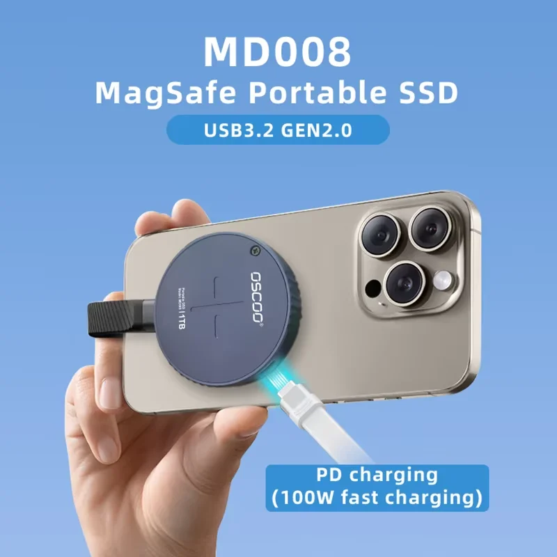 OSCOO SSD MD008 512GB 1TB Portable SSD USB3.2 Gen2*1 & Type C 10Gbps For Iphone 15 Pro/Pro Max