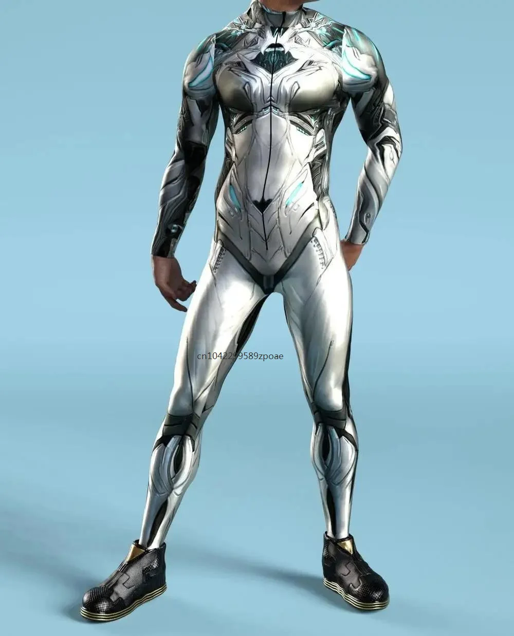 3DPrintCyberPunkMechanicalJumpsuitCosplayTightBodysuitSteampunk