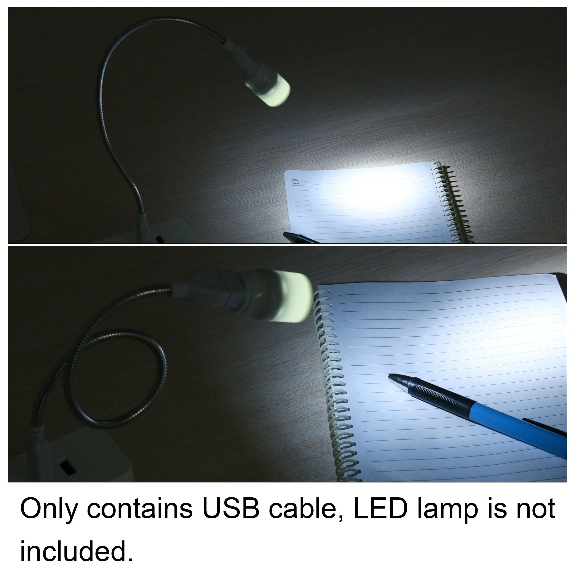 Uxcell 3Pcs Flexible USB Cable USB Male to Female Extension Cord 35cm for LED Desk Lamp White