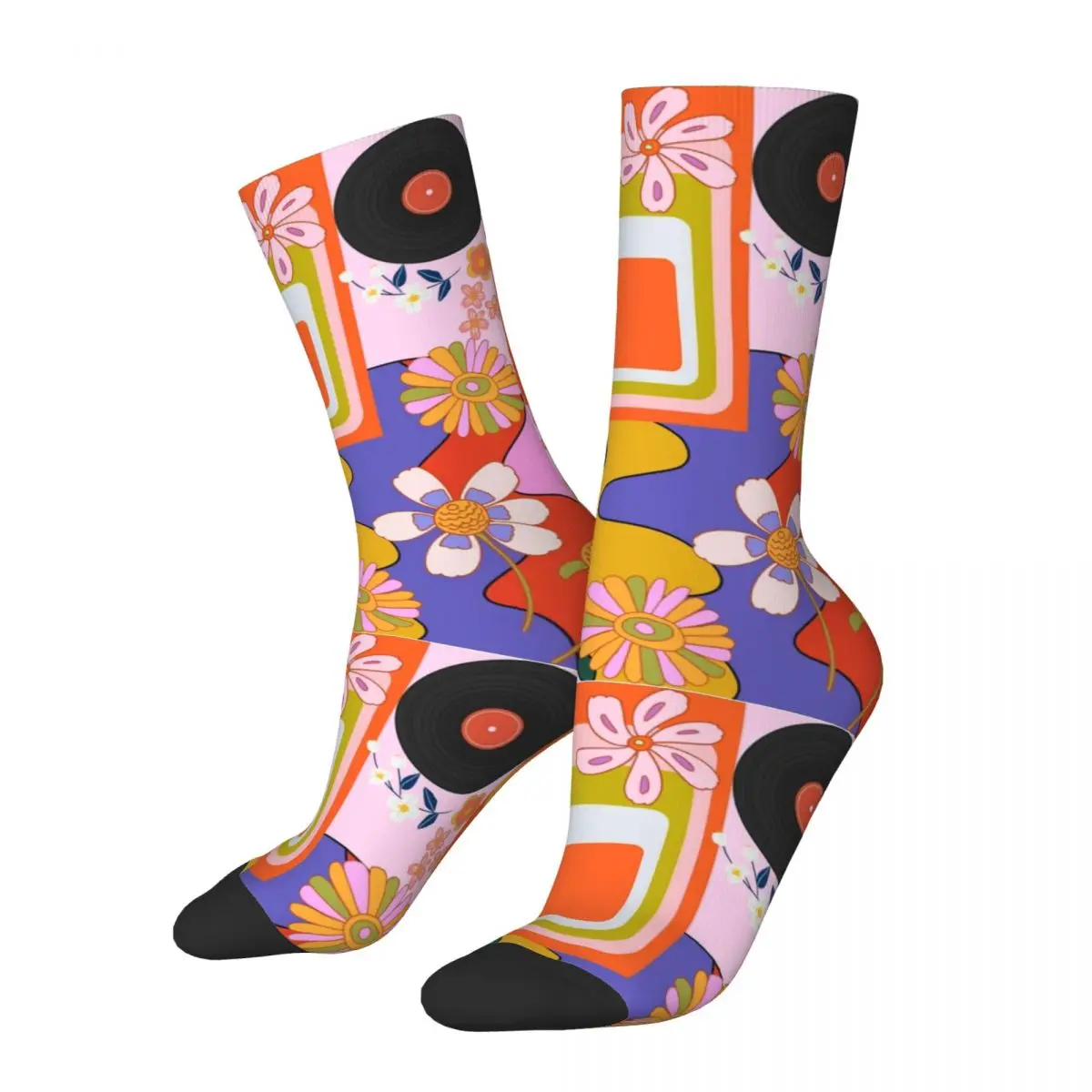 

Flower Power Groovy Socks Men Women Casual Hippy Retro Pattern Socks Novelty Spring Summer Autumn Winter Middle Tube Stockings