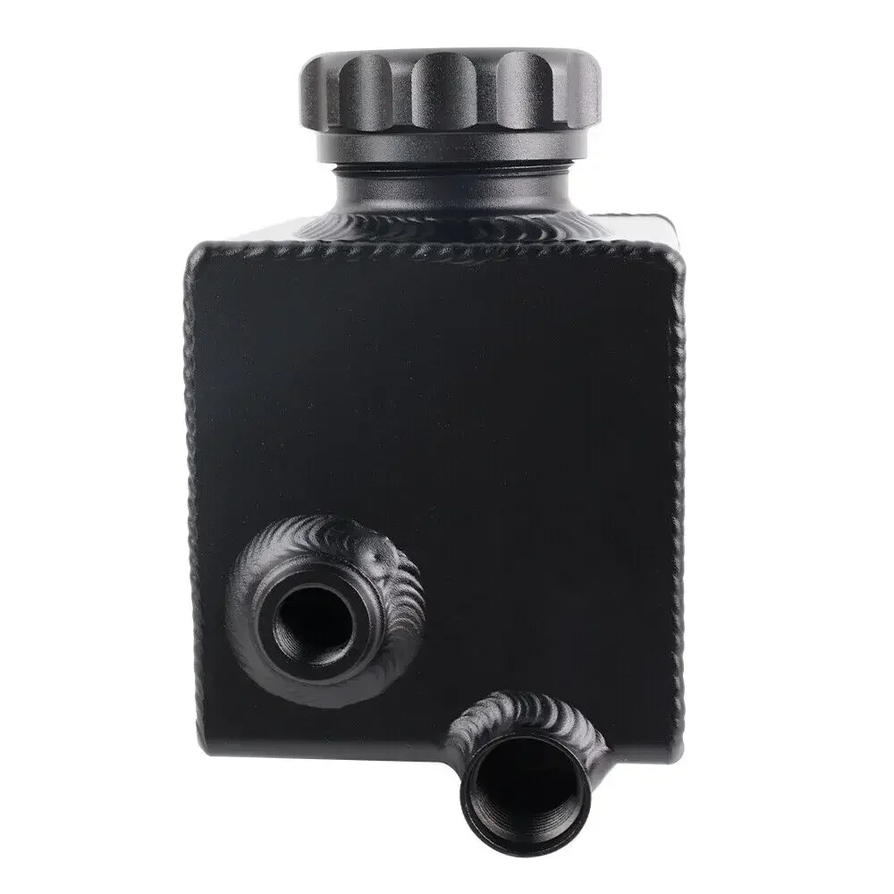 Sleek Silver Black Aluminum Power Steering Pump Fluid Reservoir Tank
