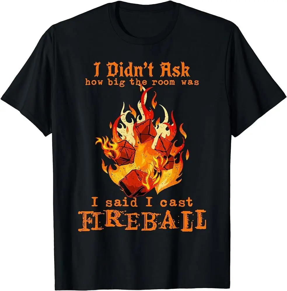 I Cast Fireball T-Shirt Maniche Lunghe O Corte
