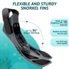 Snorkel Fins Adjustable Buckles Swimming Flippers Short Silicone Scuba Diving Shoes Open Heel Travel Size Adult Men Womens 3