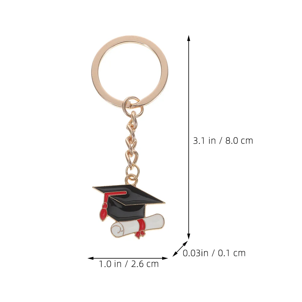 의사 모자 키체인 금속 링 가방 펜던트, 졸업식 행잉 장식, 독특한 매력 체인, 선물, 6 개