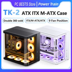 Jonsbo TK-2 ATX ITX Case Hyperbolic Side Translucent M-ATX Game Case E-sports Seaview Room Desktop Computer Chassis Black White