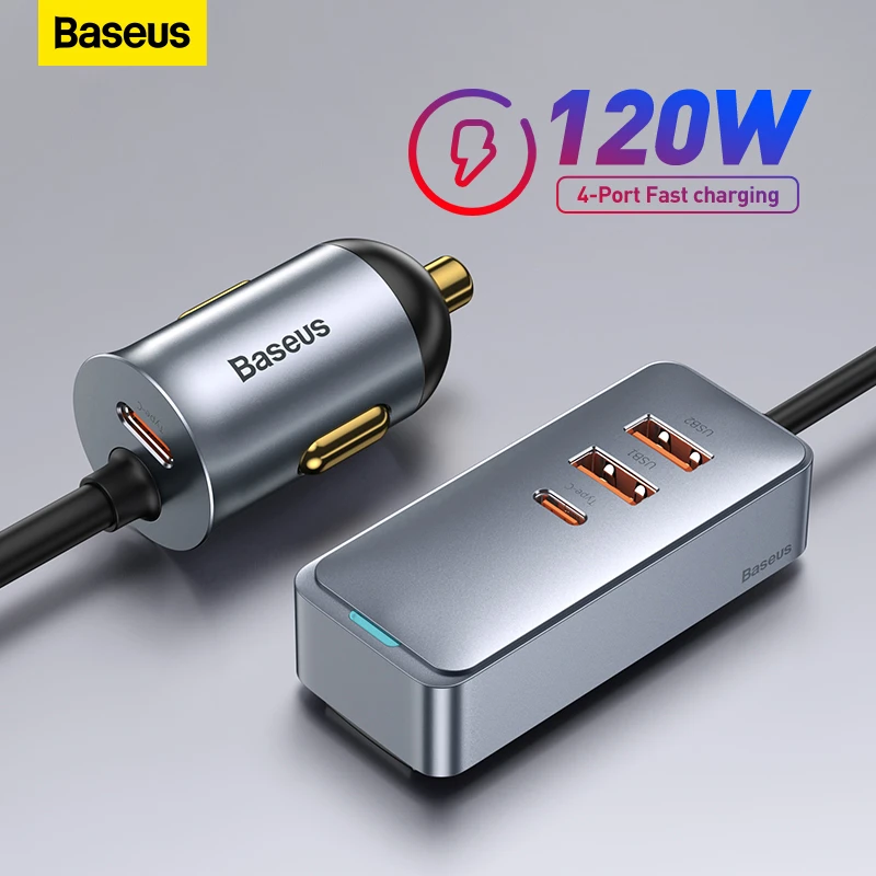 Baseus cargador USB para coche, dispositivo de carga rápida QC 120 PD 3,0 de 3,0 W para iPhone 14, 13, 12, Samsung tipo C|Cargadores de teléfono móvil| AliExpress