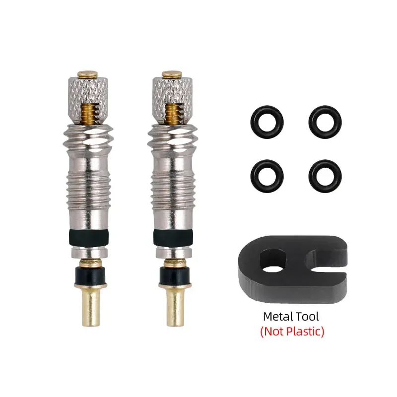 Brass Presta Bicycle Valve Core Set 2/6/12PCS CNC MTB Road Bike Tube Replacement Parts Service Tool