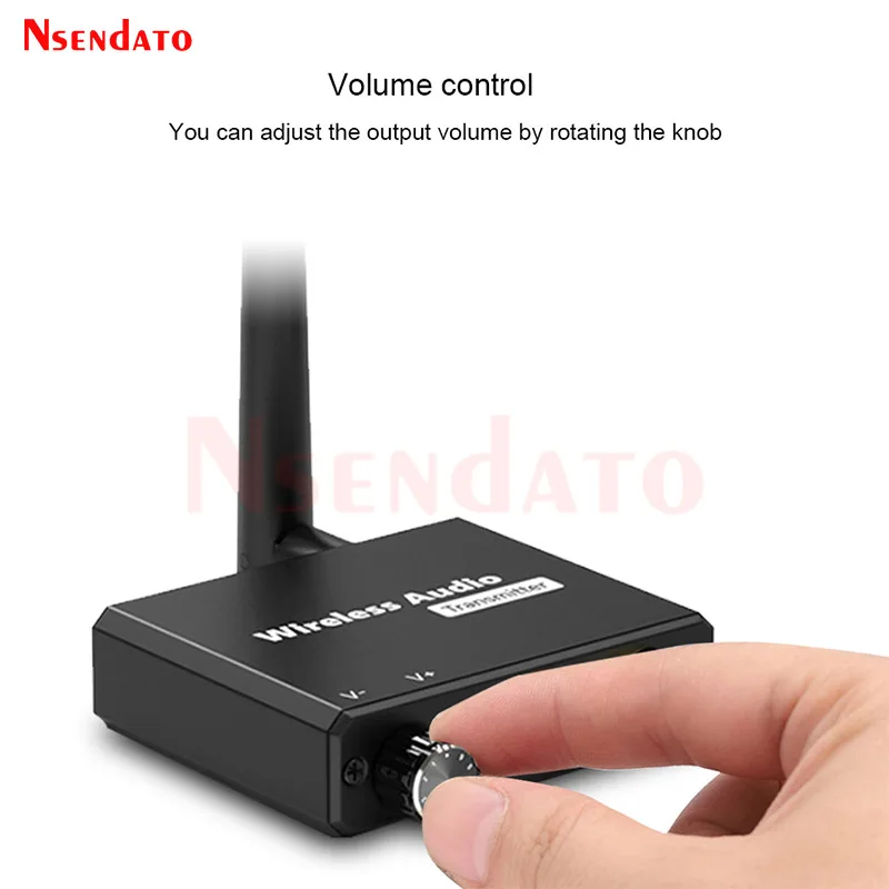 50M Wireless Audio Transmitter Receiver Adapter 2.4G Digital Wireless Adapter with 3.5mm R/L AUX for TV Box DVD Laptop Speaker