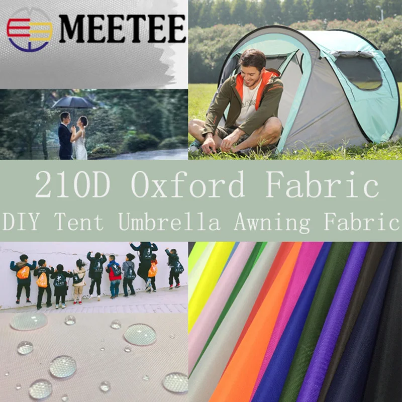 Meetee-tela Oxford de poliéster impermeable, tela recubierta de PU,  Material de toldo para tienda de campaña, sombrilla, accesorios de costura