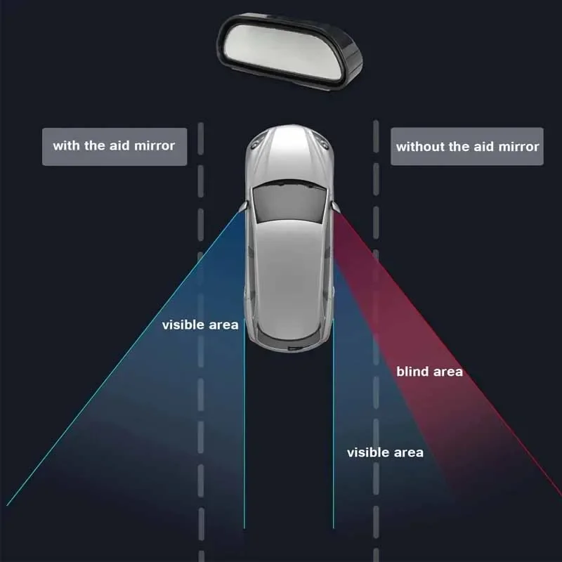Car mirror 360 degree adjustable wide angle side rear mirrors blind spot convex mirrors for parking auxiliary rear view mirror blind spot mirror wide angle mirror