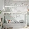 Wood House Bed,Floor Bed with Wood Slats,No Box Spring Needed, White 3