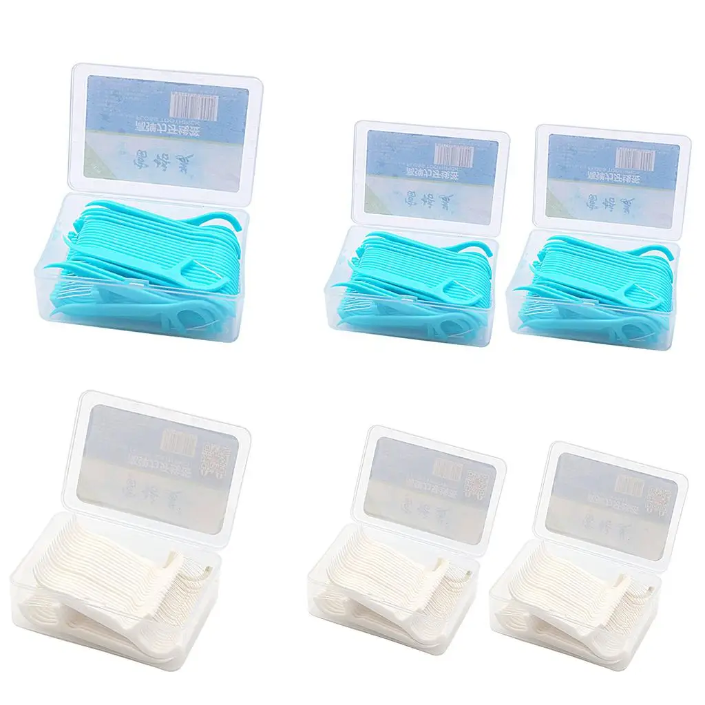  Floss Picks with Portable Cases High Toughness Interdental Toothpicks for Travel Hotel Family