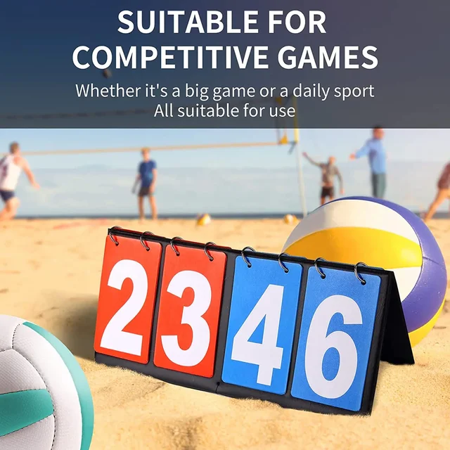 Digital Portable Table Top Flip Scoreboard Basketball Soccer Badminton Volleyball Coaches Sports Competition Score Keeper 2