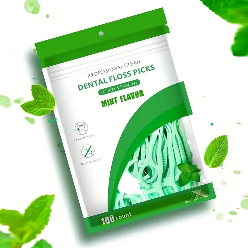 Mint mouthed dental floss 500pcs Interdental cleaning floss Disposable care stick Oral care cleaning