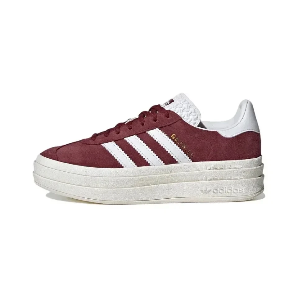 Sports Board Shoes Adidas Gazelle Bold Silver Green Gum ID6998 Originals Skateboarding Shoes Mens Womens Low-top Thick Sole Casual Non-slip Wear