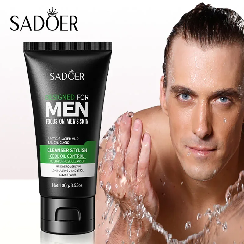 Men Facial Cleanser Face Washing Moisturizing Man Skin Care Oil Control Blackhead Remove Scrub Cosmetics Deep Norishing