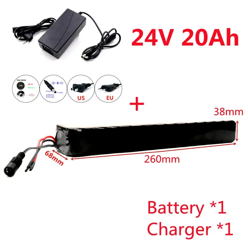 

24V 20Ah Large Capacity Battery Pack 7S4P 29.4V BMS Original Electric Bicycle Wheelchair Scooter Lithium Battery Pack + Charger