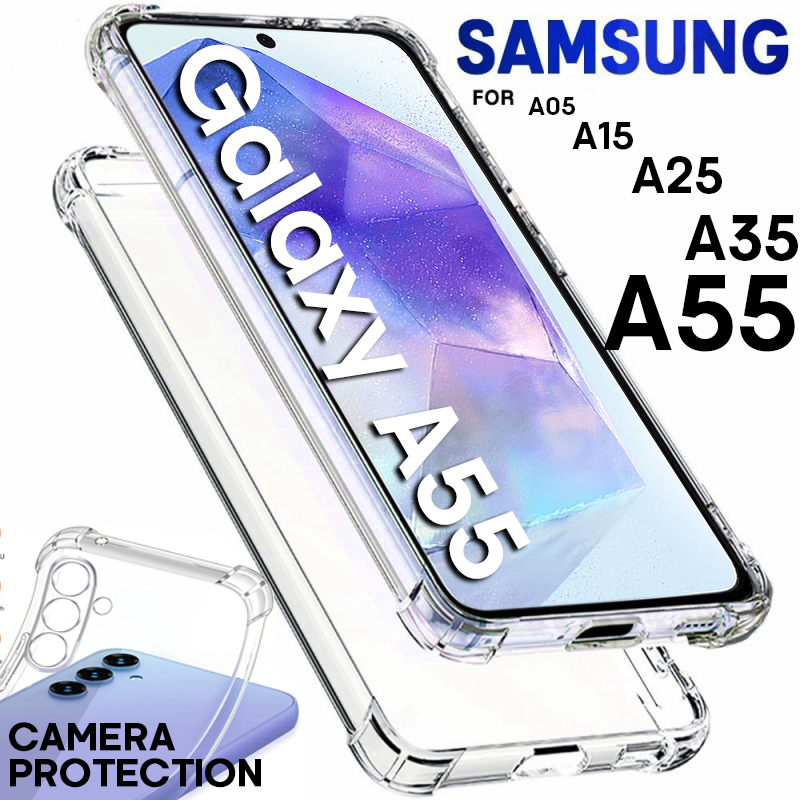 Clear Phone Case For Samsung Galaxy A55 Soft TPU Silicone cover on Samsung Galaxy A35 A25 A15 A05 4G 5G Back Cover