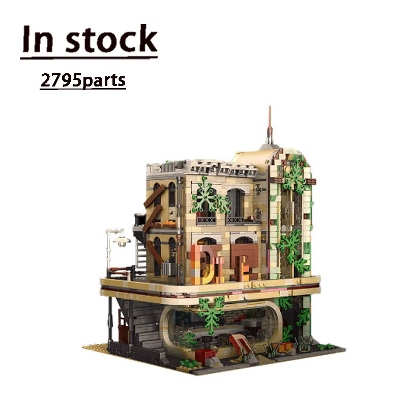 

MOC-40173 New Street View Downtown Diner - Apocalypse Version Assembled Building Blockmodel2438partschildren's Birthday Toy Gift