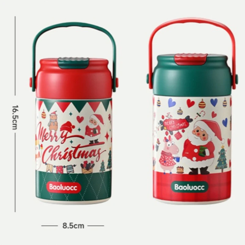 Christmas Gift Insulated Cup Stainless Steel Thermos Bottle Insulation Thermal Cup Tumbler with Straw Xmas Gift for Girl Friend