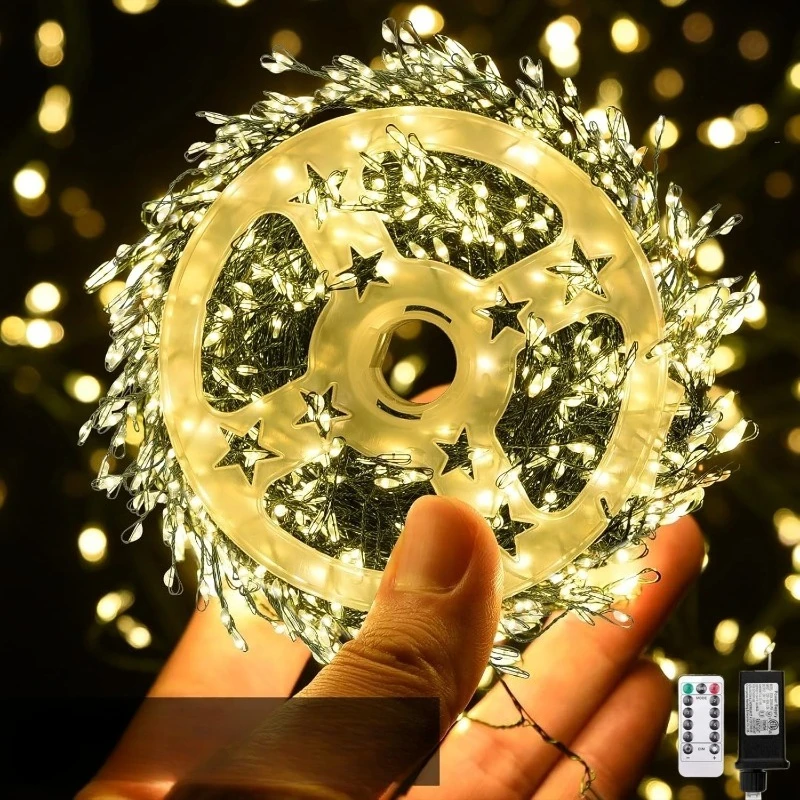 Remote Control LED Firecracker String Lights - EU/US DC Power Fairy Garland for Halloween/Christmas/Wedding Party Decor