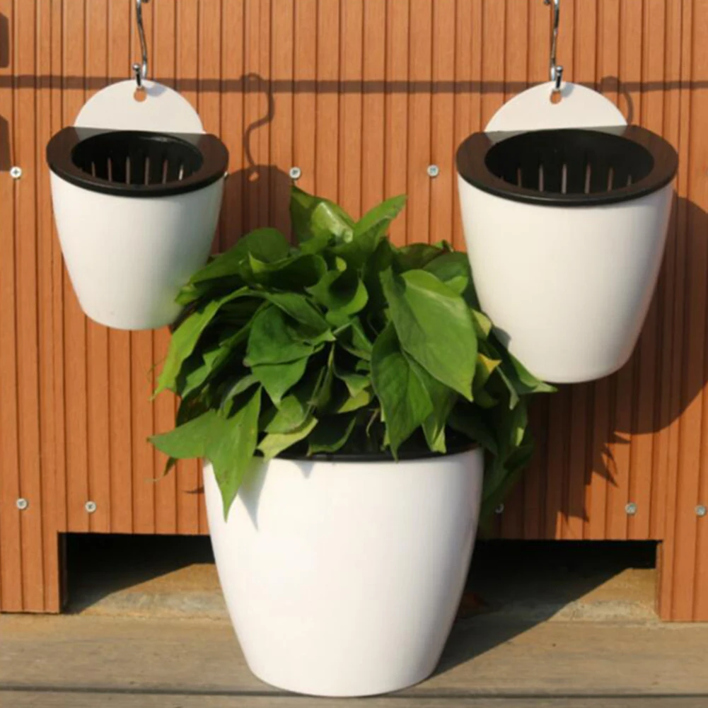 

1pc Wall-Mounted Indoor Automatic Water-absorbing Flowerpot Plastic Flowerpot Succulent Green Dill Small Green Plant Flower Pot