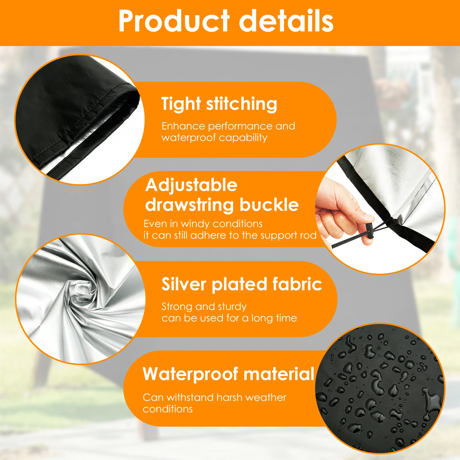 Outdoor Swing Cover Oxford Cloth Waterproof Garden Swing Chair Cover Black Furniture Dust Cover 3 Seater A Frame Swing Protector