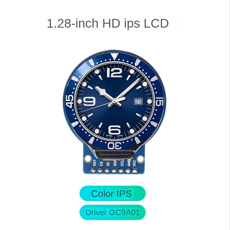 TFT LCD 디스플레이 모듈 부품, 원형 RGB IPS HD 240x240 해상도, GC9A01 드라이버, 4 와이어 SPI 인터페이스 어댑터 보드, 1.28 인치