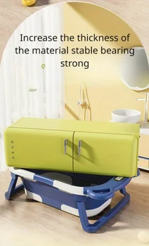 Folding Baby Bath Tub with Cushion and Temperature Gauge