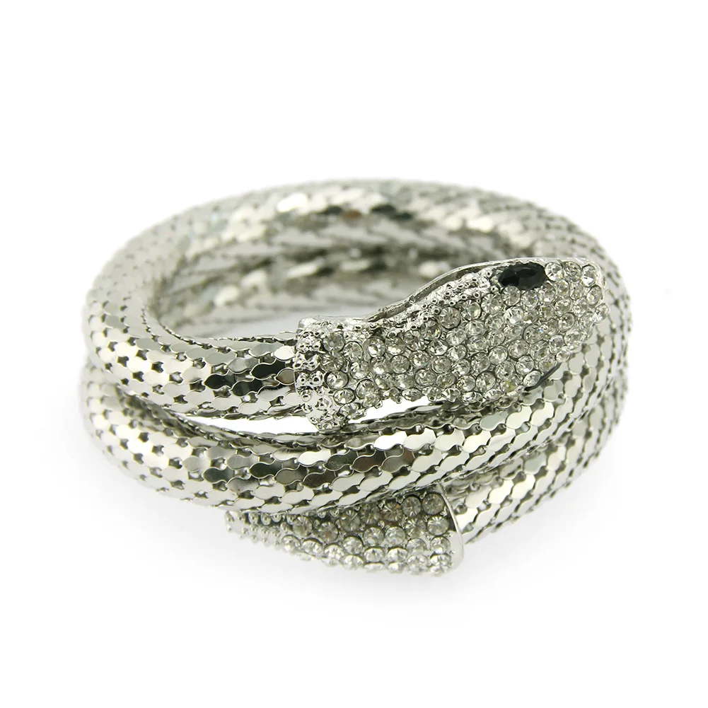 2022 new snake-shaped bracelet punk exaggerated fashion multi-layer full diamond multi-strand snake bracelet 5