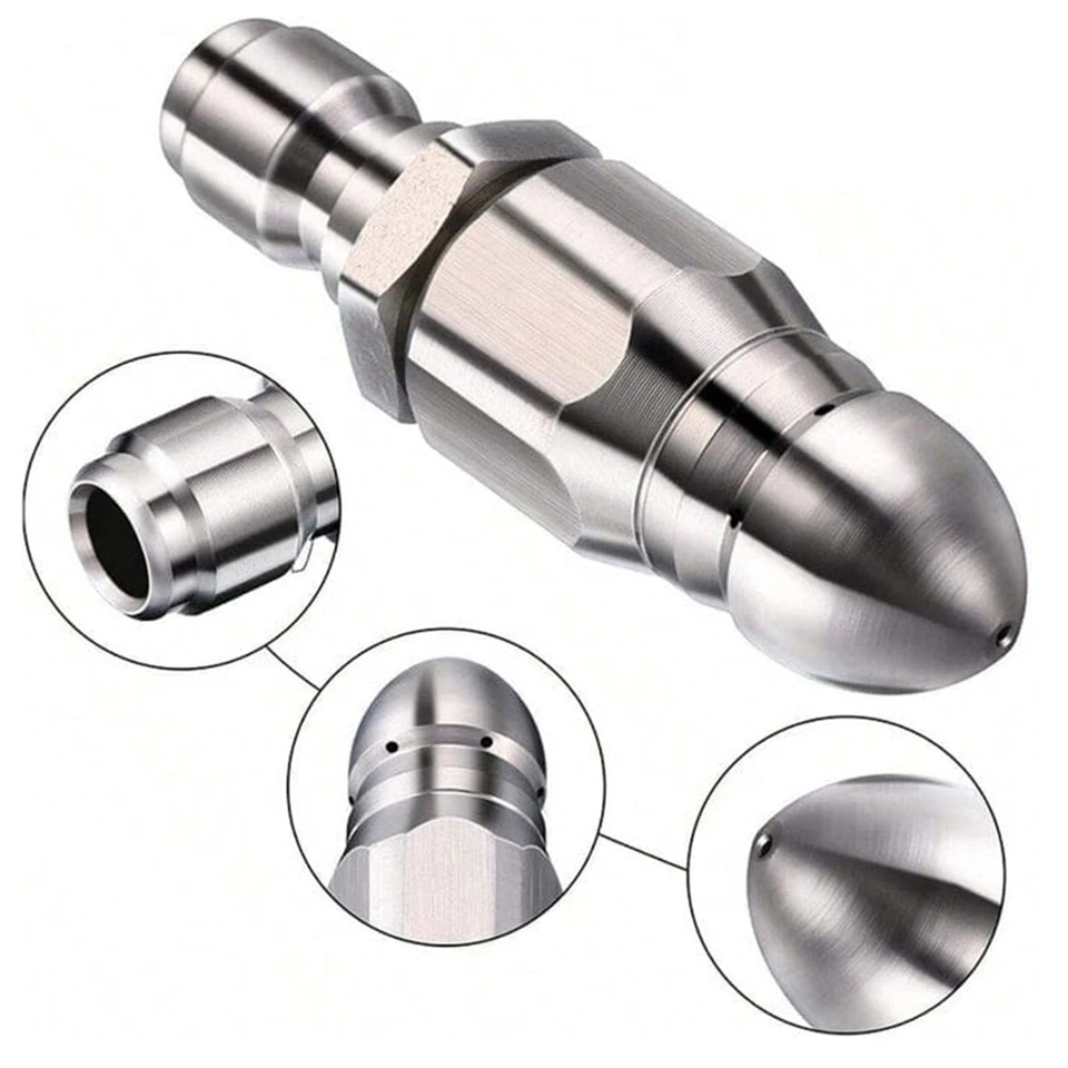 Stainless Steel Sewer Jetter Nozzle for Pressure Washers