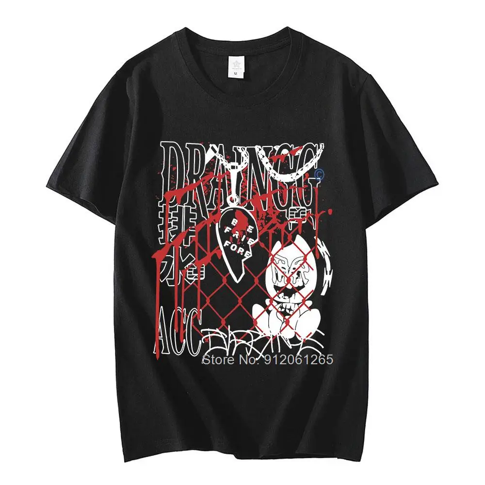 

Bladee Drain Gang Merch T Shirts Men Casual Cozy T-shirt Music Album Graphic Print Short Sleeve Tees Hip Hop Harajuku Streetwear