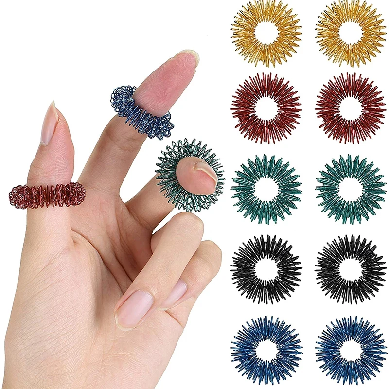 Sensory Fidget Rings Anxiety Stress Relief Toys Massager Acupressure Therapy ADHD Products For Adults Children Novelty Gift 4