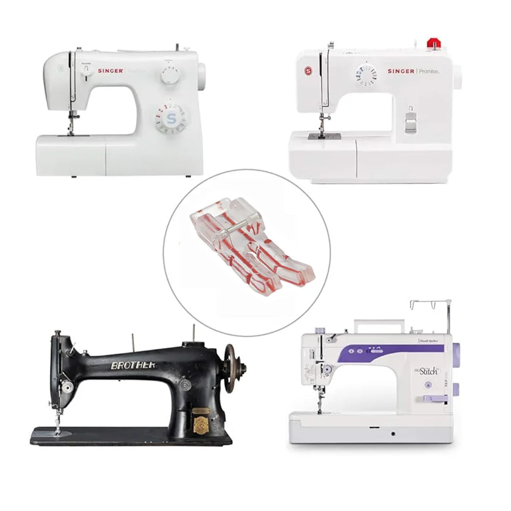 Pied Presseur Pour Machine à Coudre Avec Guide De Bord Pour Toutes Les Tiges Basses à Clipser Singer, Brother, Babylock, Euro-Pro