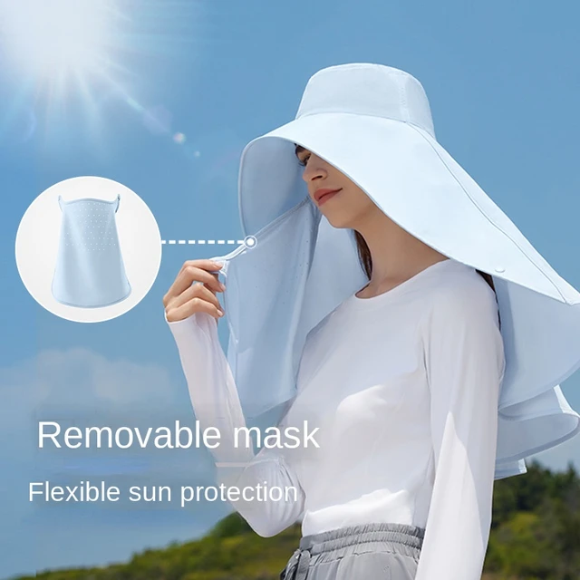 UPF 50+ Sun Protective Cap with Face Cover