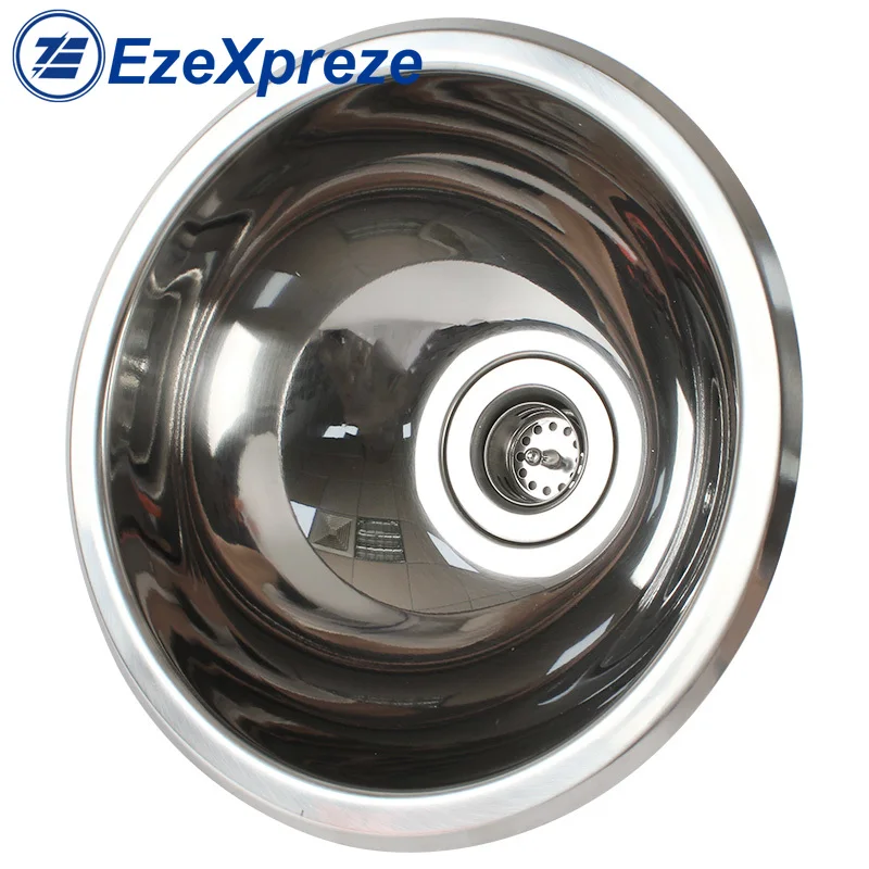 RV Stainless Steel Hand Wash Basin Sink Round boats and yachts Caravan Motorhomes Camper trailer Accessories