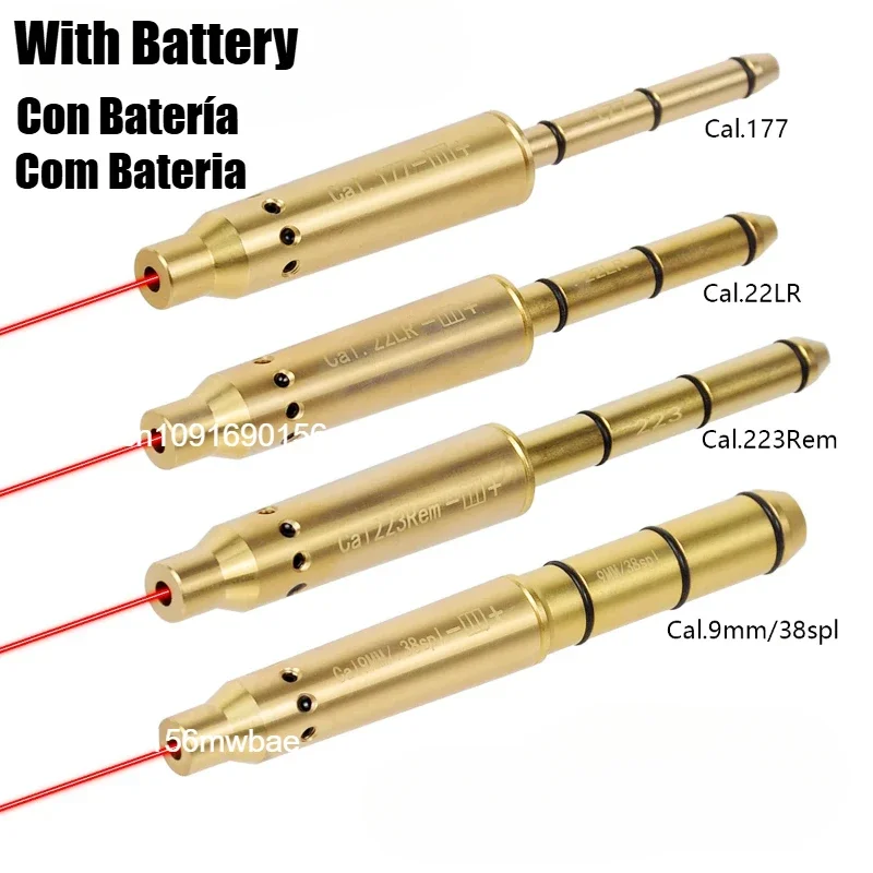 Tactical Laser Bore Sight Training 9mm 22LR .177 Bullet Boresighter Caliber 12GA 20GA .223 .308 5.45x39 9x19mm Sight Snap Caps Laser Bore Sight Snap Caps