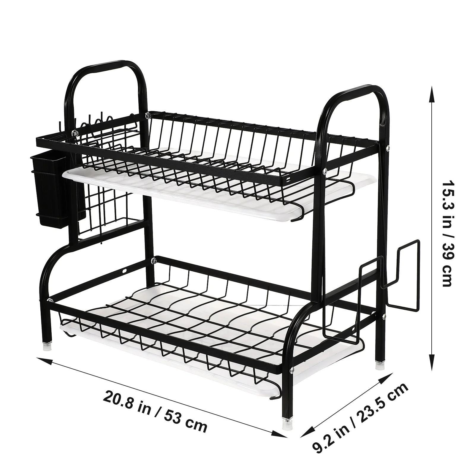 Tier Dish Drainer Rack Kitchen Plate Cutlery Drying Holder With Drip Tray Glasses Holder Drying Rack with Tray Chopstick Sink