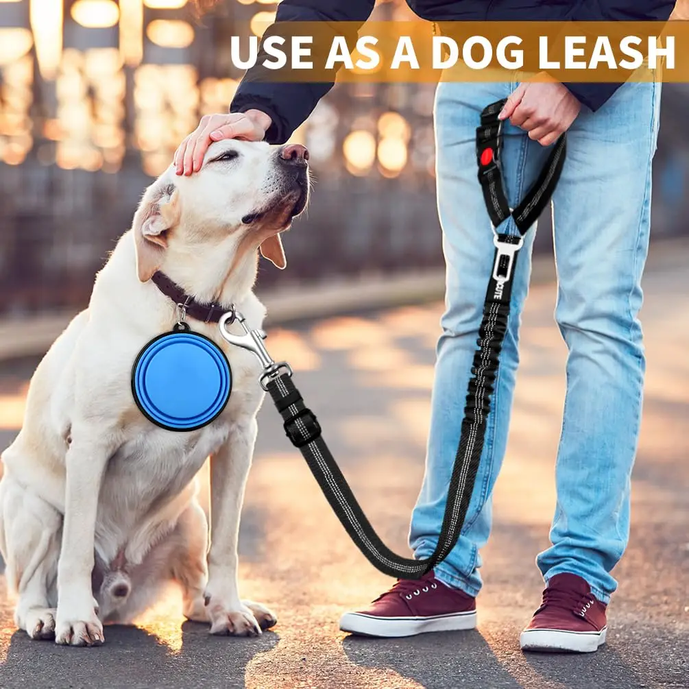 2 in 1 Solid Dog Harness Leash Pet Car Seat Belt Heavy Duty Elastic Safety Belt Adjustable for Kitten Dogs Collar Pet Accessorie dog seat belt pet accessories pet supplies
