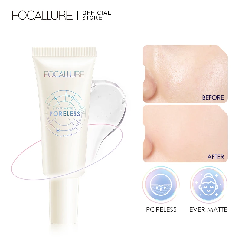 Makeup Primer FOCALLURE Invisible Pore Light Oil-Free Finish No Creases Not Cakey Face Concealer Women Cosmetics