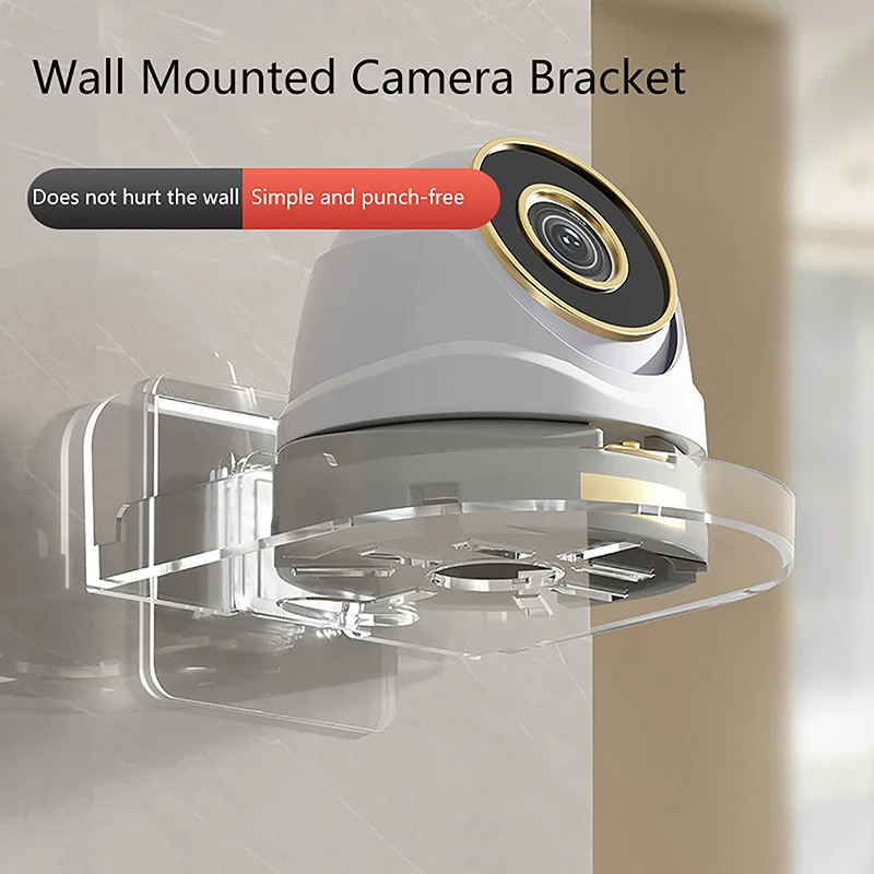 Security Surveillance Camera Stand security camera stand,camera holder stand,camera holder,surveillance camera,security wall mount bracket,security camera bracket,camera mount panel,camera mounting base,security camera mount Punch-Free New Traceless Wall-Mounted Bracket Home Self-Adhesive Drill-free Fixer 1pcs