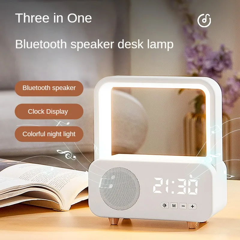 

Домашняя прикроватная мини-лампа с часами, умная Bluetooth-колонка, портативный сабвуфер для уличного спорта, квадратная танцевальная звуковая система
