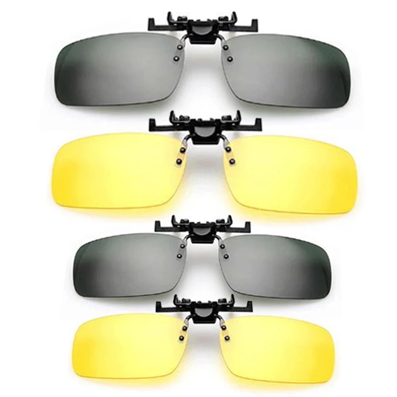 Night Vision Sunglasses Driving Glasses Anti Glare Sunglasses Car Driving Glasses Night Safety Clip on Sunglasses Anti-glare Plastic Night Vision Glasses Driver Goggles for Men Women
