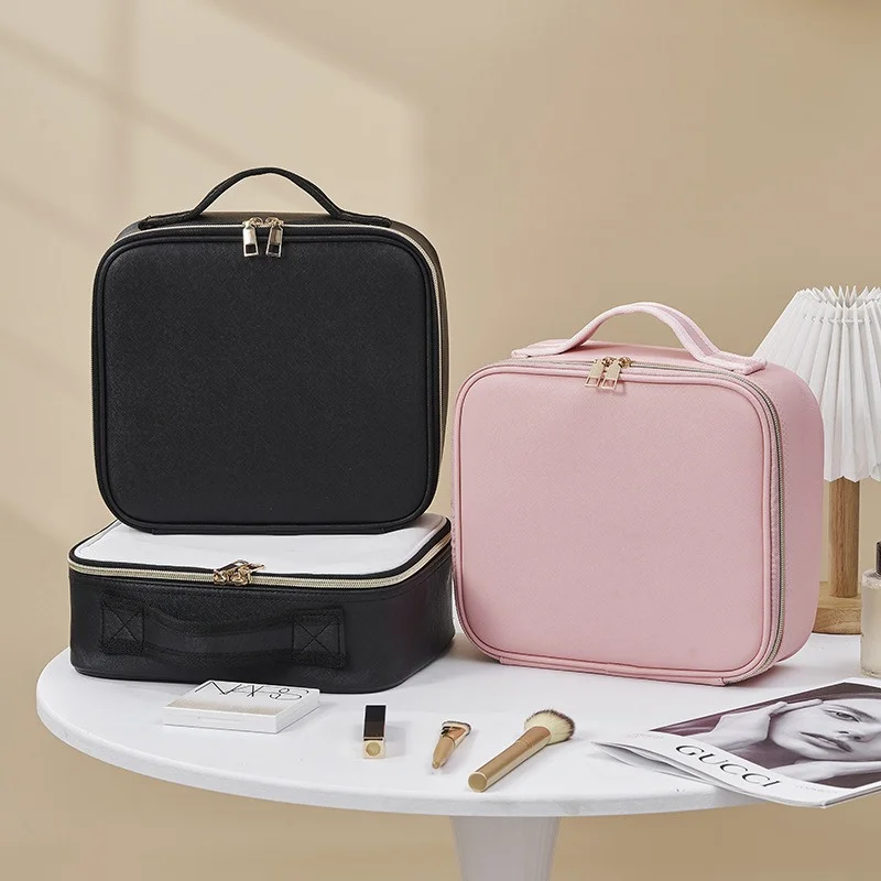 LED Cosmetic Case with Lights and Mirror Cosmetic Bag Large Capacity Premium Feeling Cosmetic Bag Luxury makeup bag 2