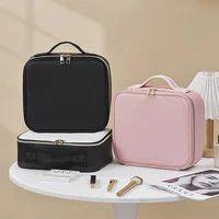 LED Cosmetic Case with Lights and Mirror Cosmetic Bag Large Capacity Premium Feeling Cosmetic Bag Luxury makeup bag 2